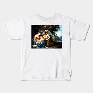 Holy Family Rest on the Flight into Egypt 1640 Charles Poërson Kids T-Shirt